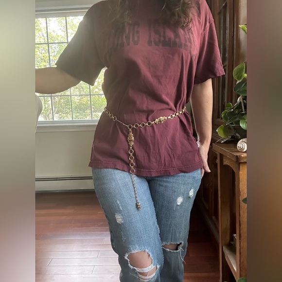 1940's Rare Hollycraft Regency Hollywood Gold Tone Metal Chain Belt - Picture 11 of 14